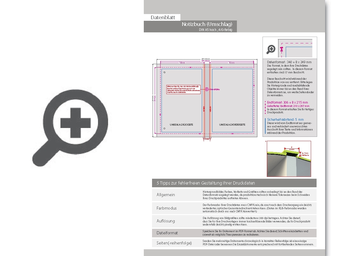 Product Bild notizbuch_din_a5_hoch__umschlag__hardcover_4_0-farbig__inhalt__256_karierte_inhaltsseiten_inkl__abrissperforation_(1_cm_vom_bund)